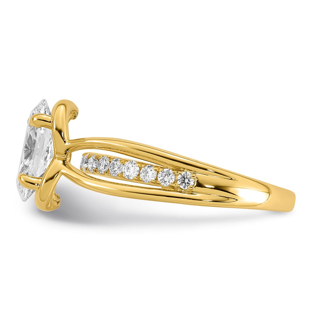 14ky Certified Oval Center Lab Grown Diamond VS+ F+ Ring