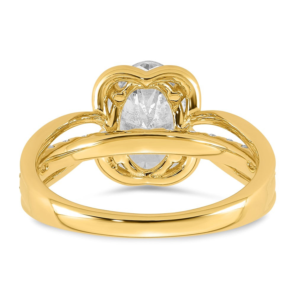 14ky Certified Oval Center Lab Grown Diamond VS+ F+ Ring