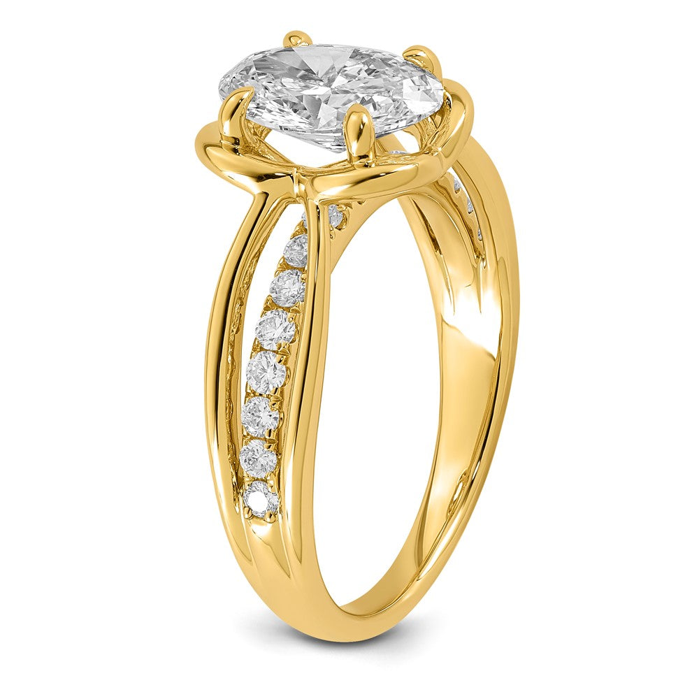 14ky Certified Oval Center Lab Grown Diamond VS+ F+ Ring