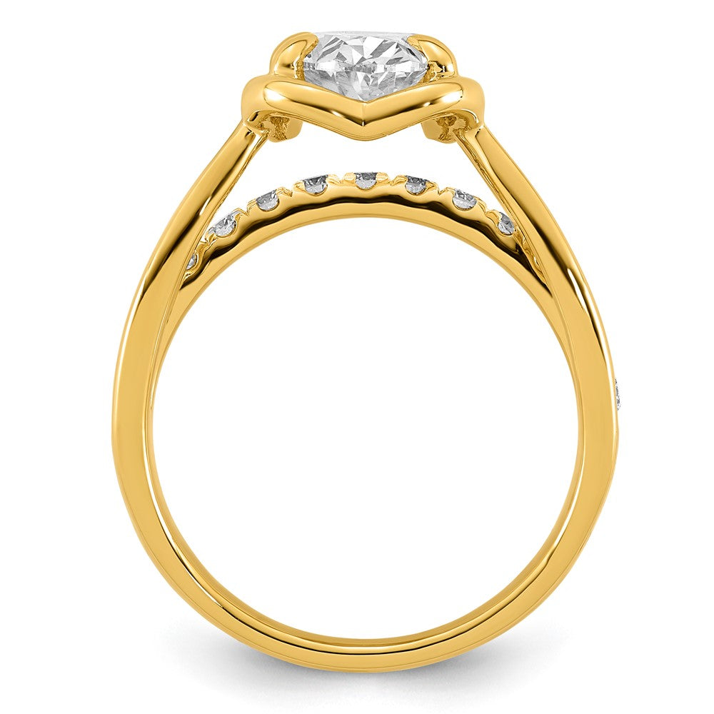 14ky Certified Oval Center Lab Grown Diamond VS+ F+ Ring