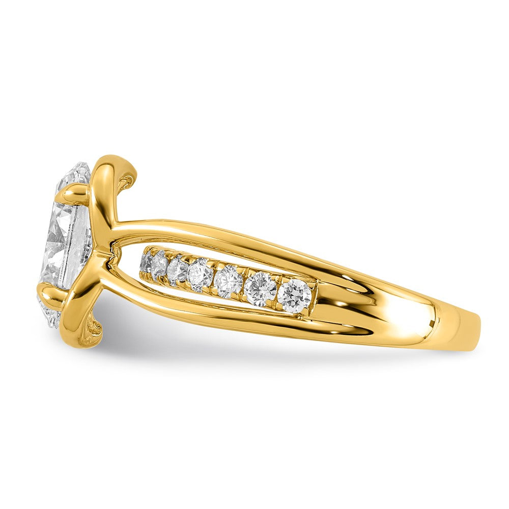 14ky Certified Oval Center Lab Grown Diamond VS+ F+ Ring