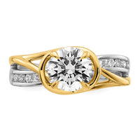 14ktt Certified Round Center Lab Grown Diamond VS+ F+ Ring