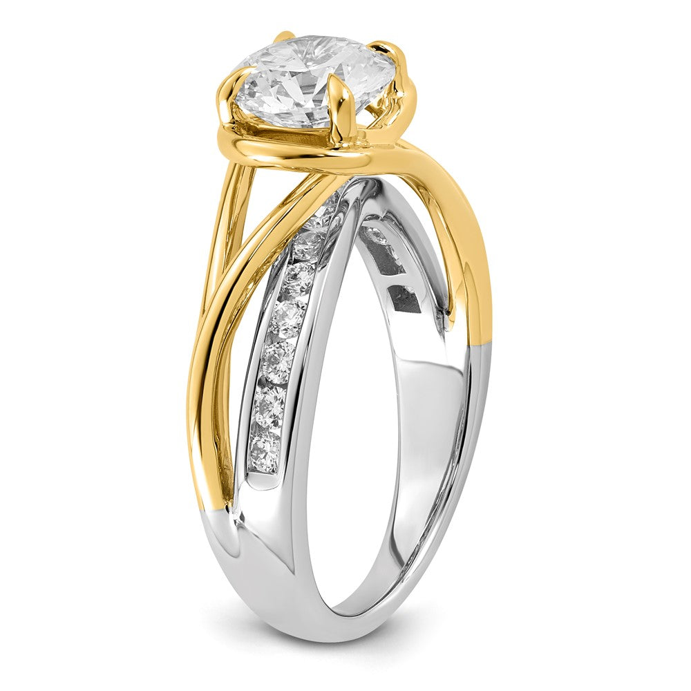 14ktt Certified Round Center Lab Grown Diamond VS+ F+ Ring