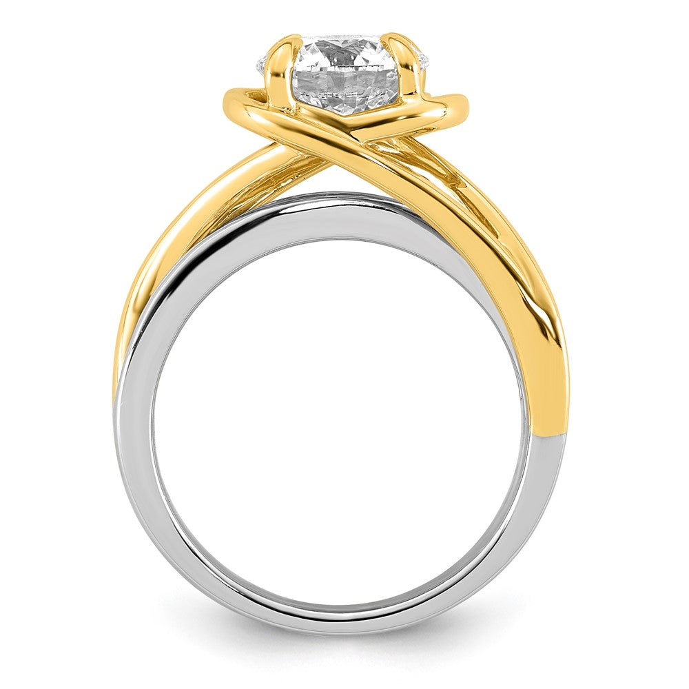 14ktt Certified Round Center Lab Grown Diamond VS+ F+ Ring