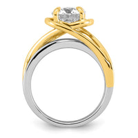 14ktt Certified Round Center Lab Grown Diamond VS+ F+ Ring