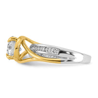 14ktt Certified Round Center Lab Grown Diamond VS+ F+ Ring