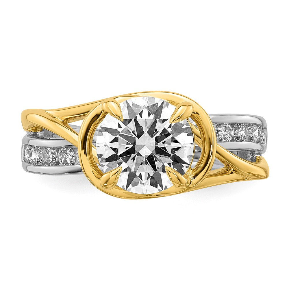 14ktt Certified Round Center Lab Grown Diamond VS+ F+ Ring