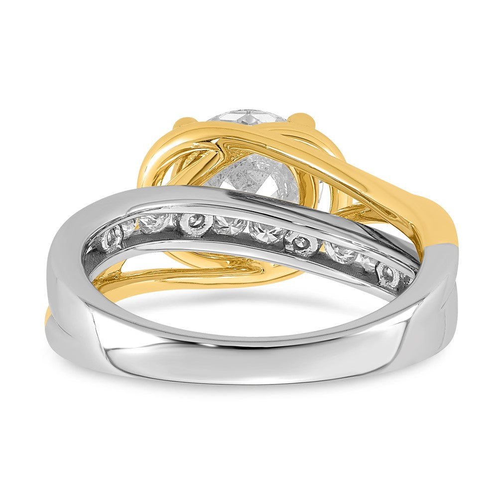 14ktt Certified Round Center Lab Grown Diamond VS+ F+ Ring