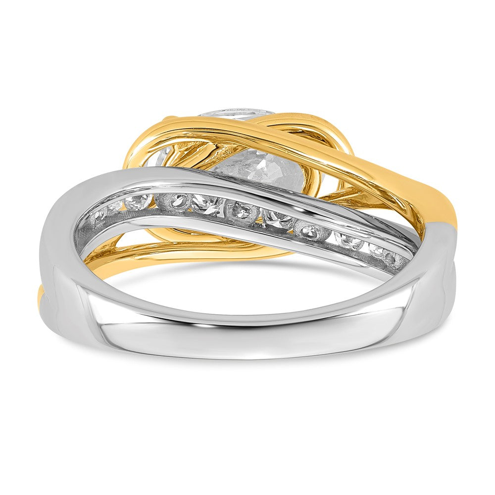 14ktt Certified Oval Center Lab Grown Diamond VS+ F+ Ring