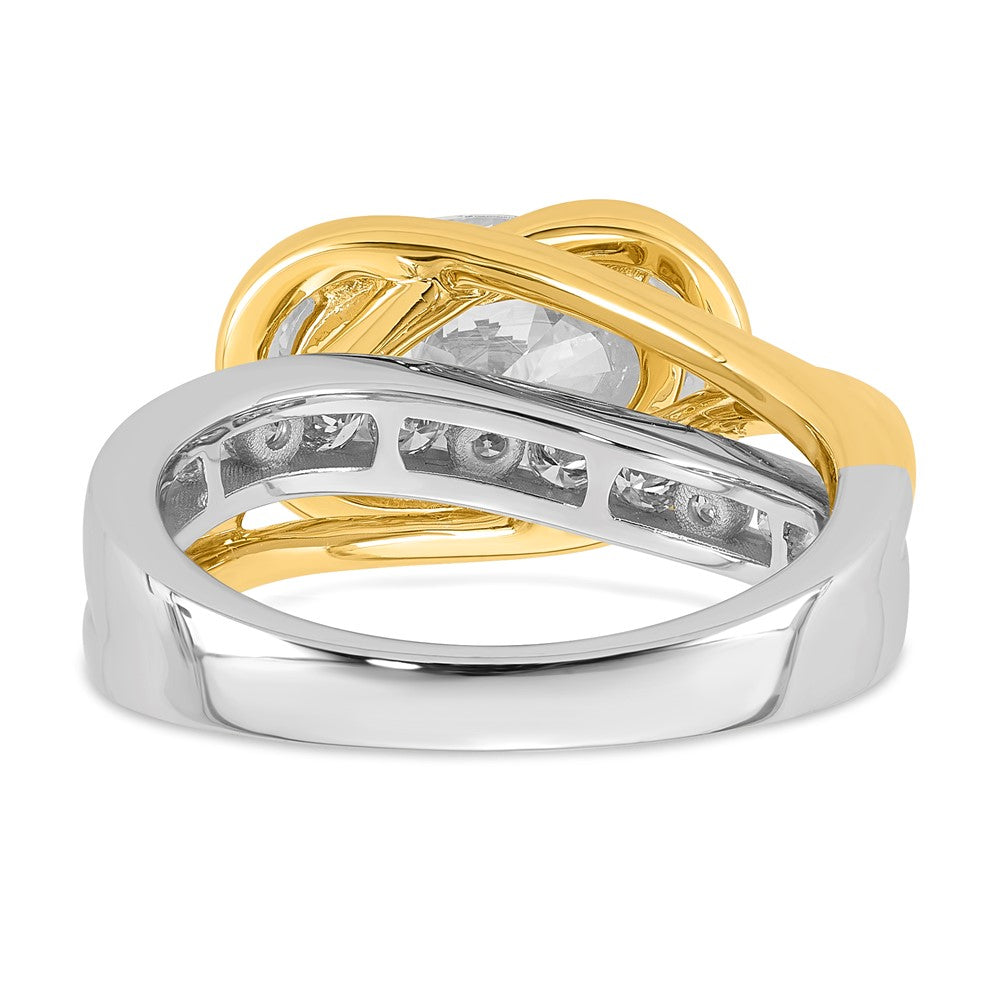 14ktt Certified Oval Center Lab Grown Diamond VS+ F+ Ring