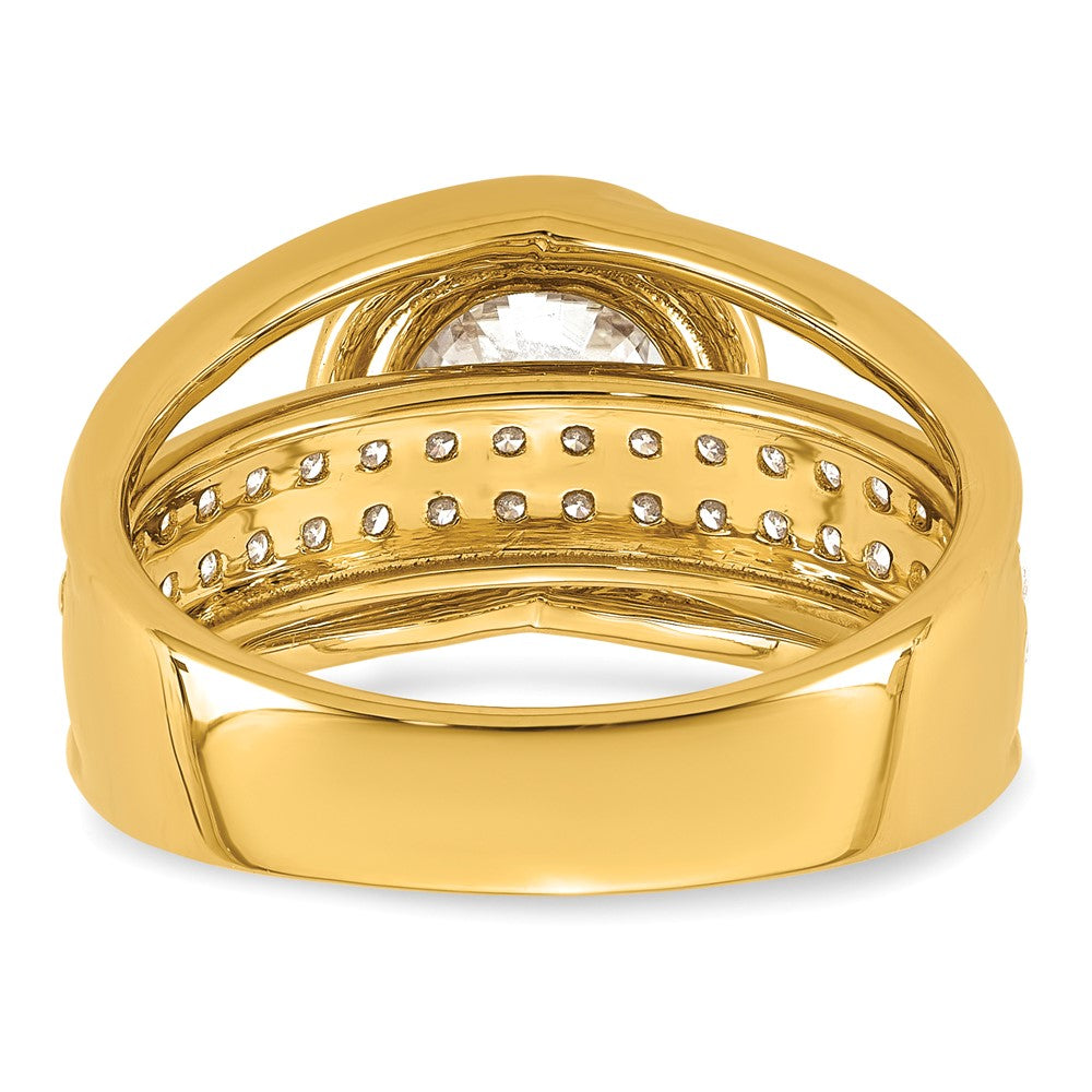 14ky Certified Round Center Lab Grown Diamond VS+ F+ Ring
