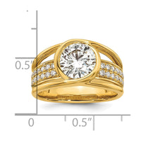 14ky Certified Round Center Lab Grown Diamond VS+ F+ Ring