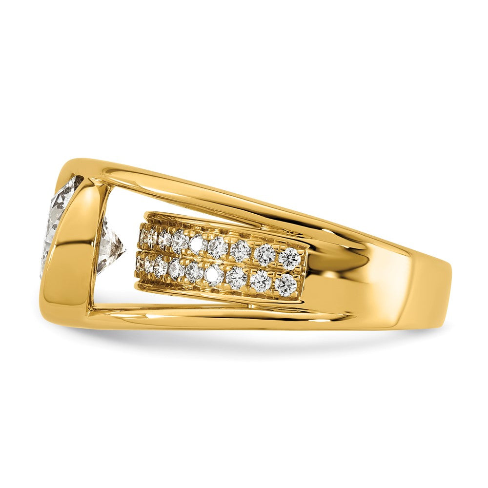14ky 3ct Cert Round Lab Grown Dia VS+ F+ Comp Ring