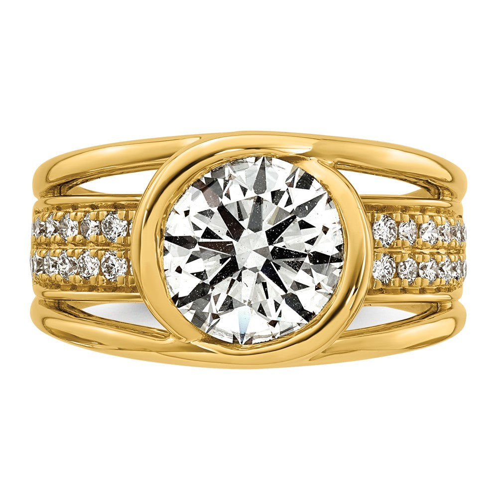 14ky 3ct Cert Round Lab Grown Dia VS+ F+ Comp Ring