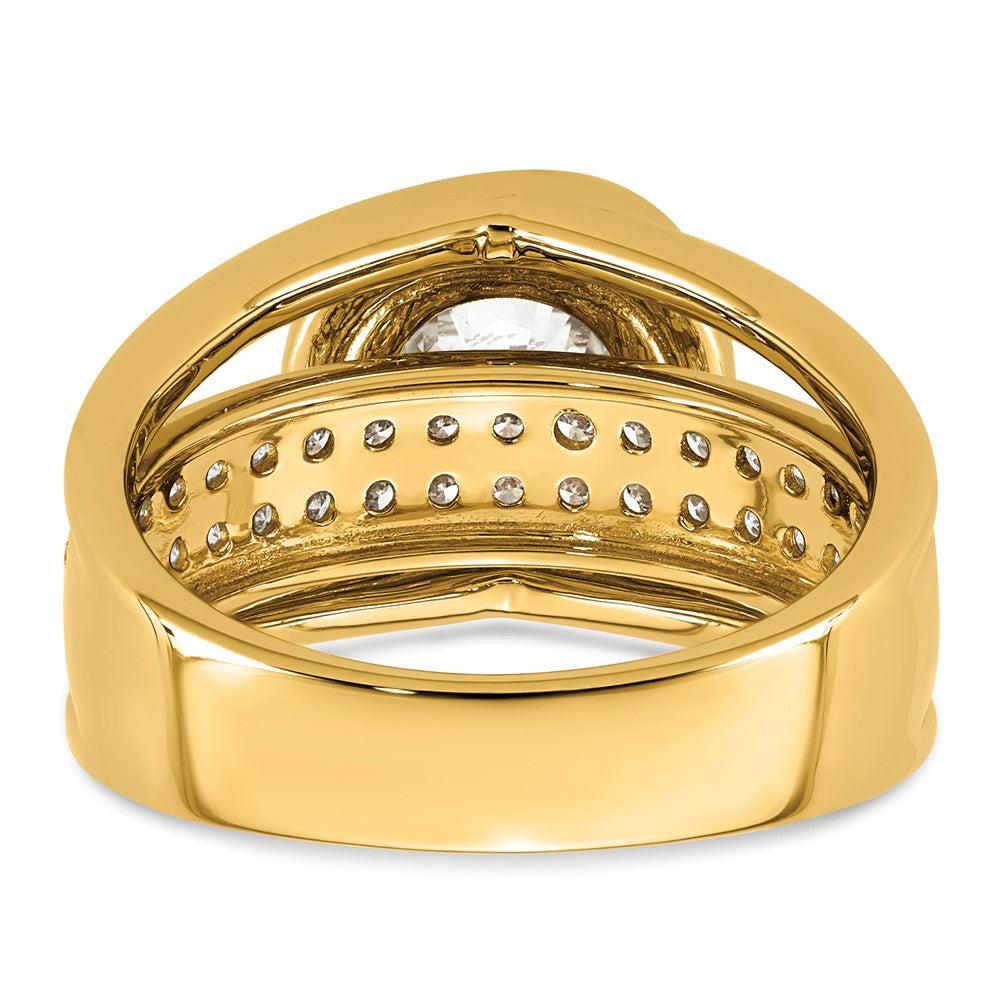 14ky 3ct Cert Round Lab Grown Dia VS+ F+ Comp Ring