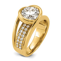14ky 3ct Cert Round Lab Grown Dia VS+ F+ Comp Ring
