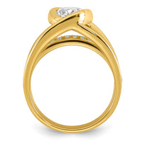 14ky Certified Oval Center Lab Grown Diamond VS+ F+ Ring