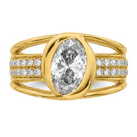 14ky Certified Oval Center Lab Grown Diamond VS+ F+ Ring