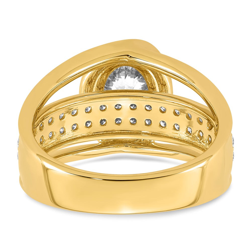 14ky Certified Oval Center Lab Grown Diamond VS+ F+ Ring