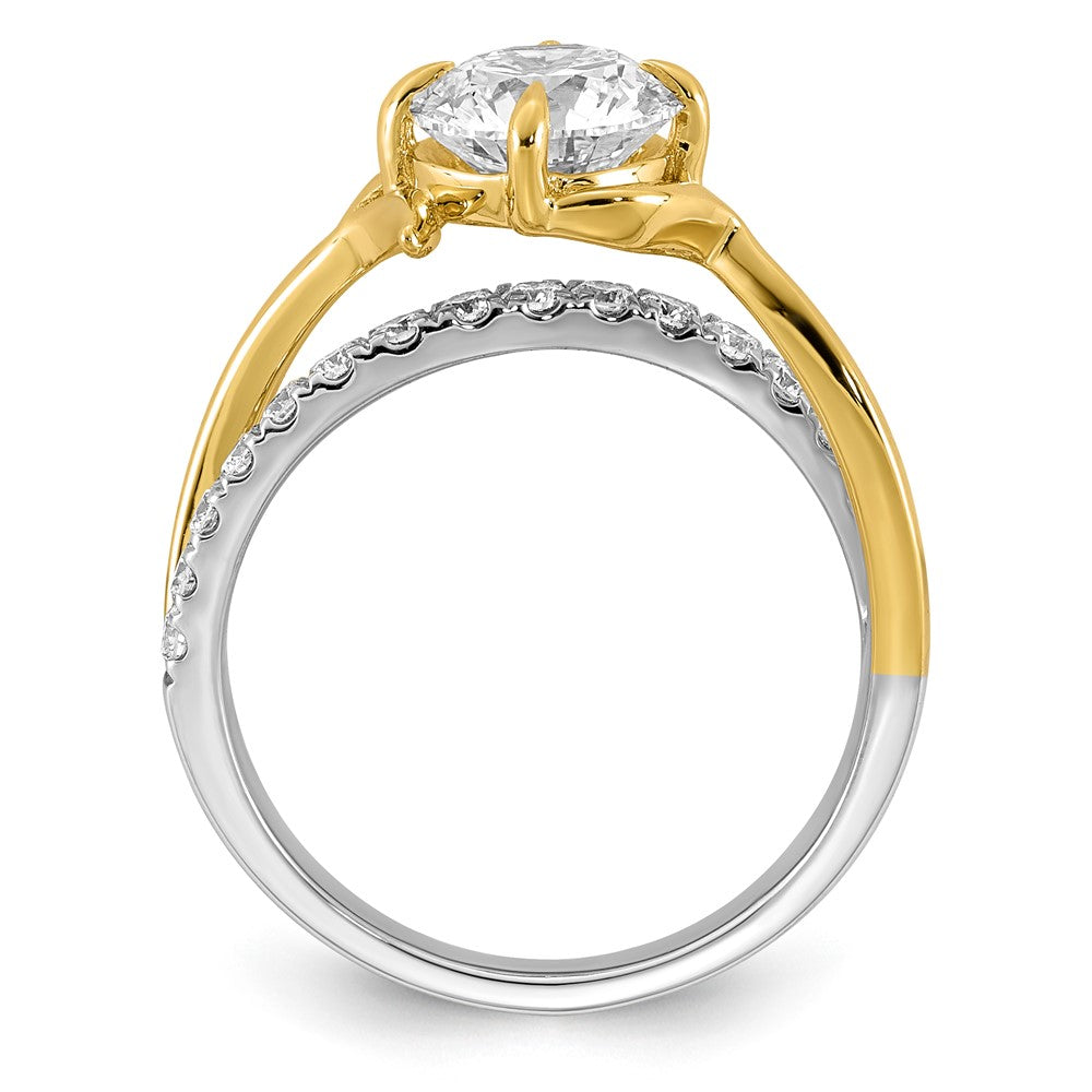 14ktt Certified Round Center Lab Grown Diamond VS+ F+ Ring