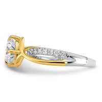 14ktt Certified Round Center Lab Grown Diamond VS+ F+ Ring