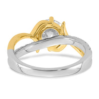 14ktt Certified Round Center Lab Grown Diamond VS+ F+ Ring