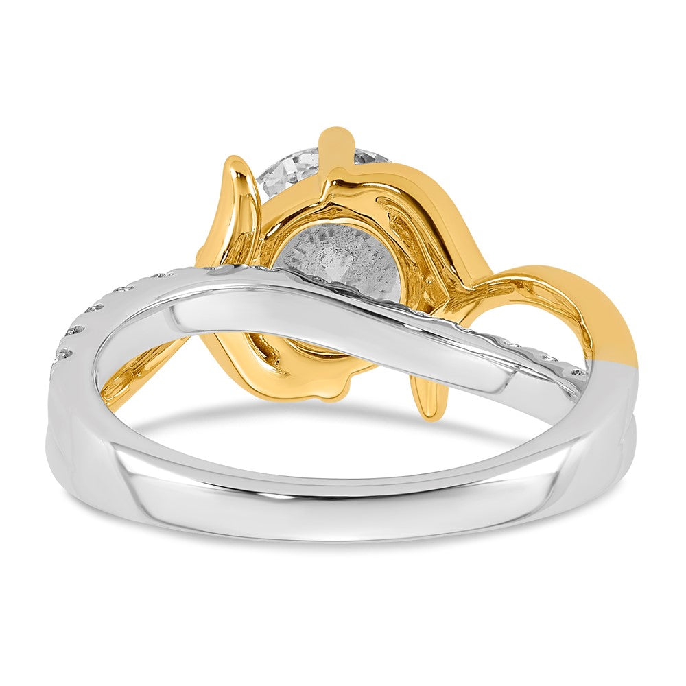 14ktt Certified Round Center Lab Grown Diamond VS+ F+ Ring
