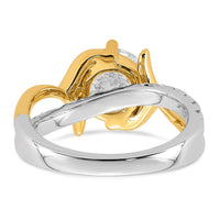 14ktt Certified Round Center Lab Grown Diamond VS+ F+ Ring