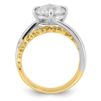 14ktt Certified Round Center Lab Grown Diamond VS+ F+ Ring