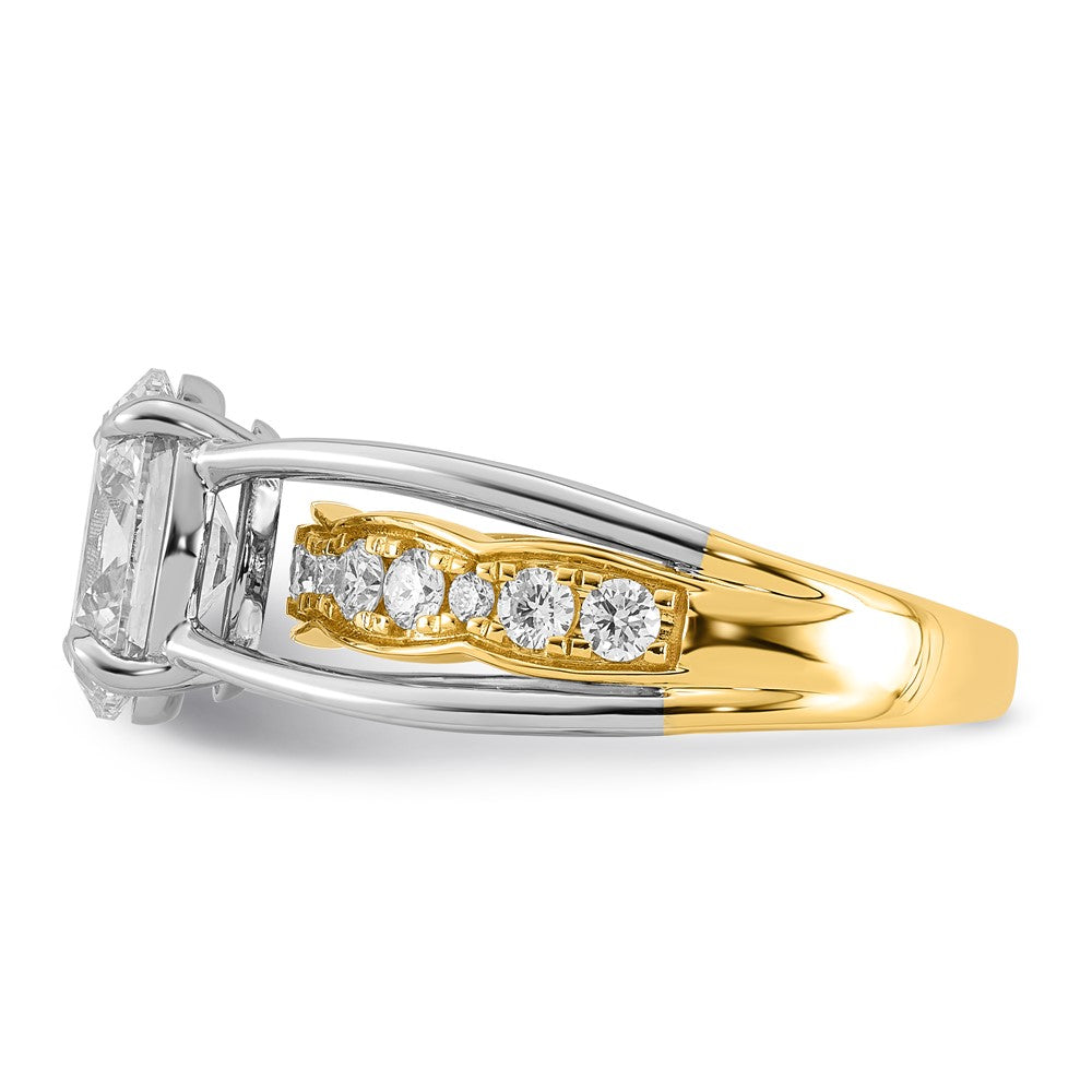 14ktt Certified Oval Center Lab Grown Diamond VS+ F+ Ring
