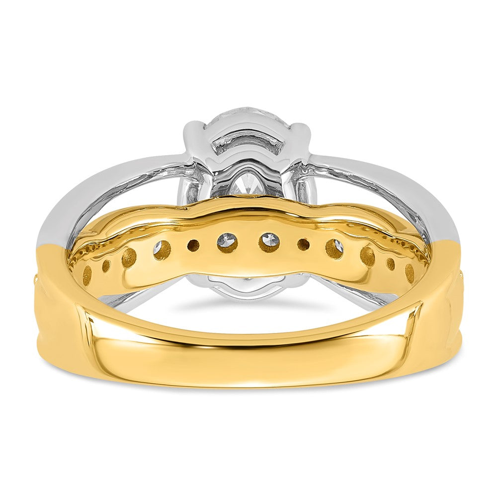 14ktt Certified Oval Center Lab Grown Diamond VS+ F+ Ring
