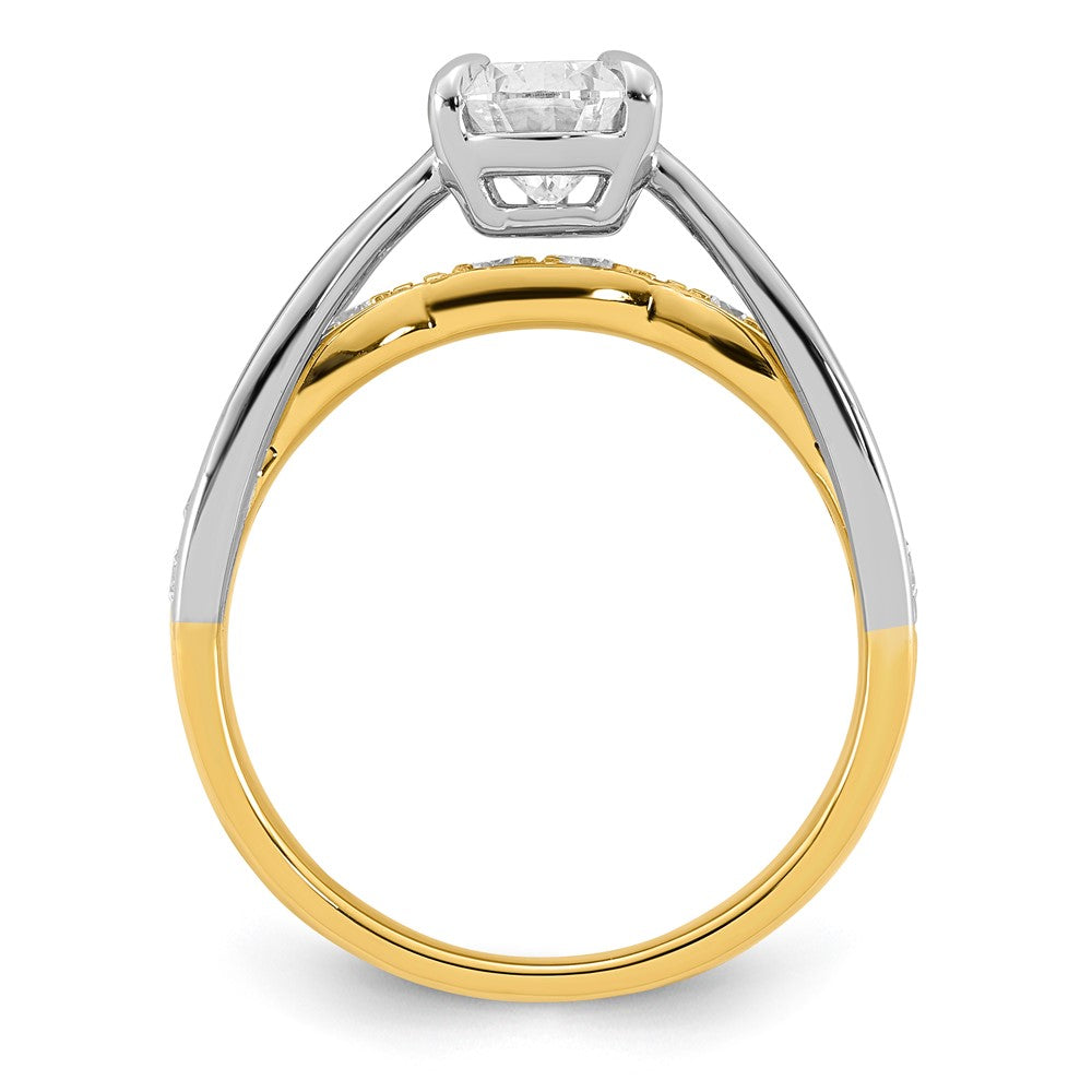 14ktt Certified Pear Center Lab Grown Diamond VS+ F+ Ring