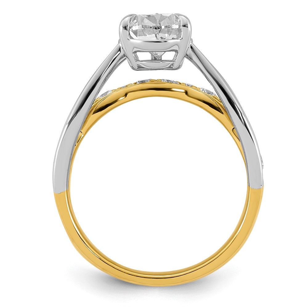 14ktt Certified Pear Center Lab Grown Diamond VS+ F+ Ring