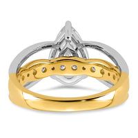 14ktt Certified Pear Center Lab Grown Diamond VS+ F+ Ring