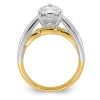 14ktt Certified Pear Center Lab Grown Diamond VS+ F+ Ring