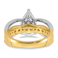 14ktt Certified Pear Center Lab Grown Diamond VS+ F+ Ring