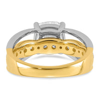 14ktt Certified Cushion Center Lab Grown Diamond VS+ F+ Ring