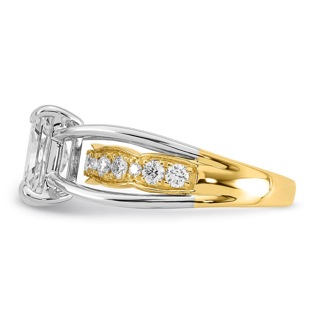 14ktt Certified Emerald Center Lab Grown Diamond VS+ F+ Ring