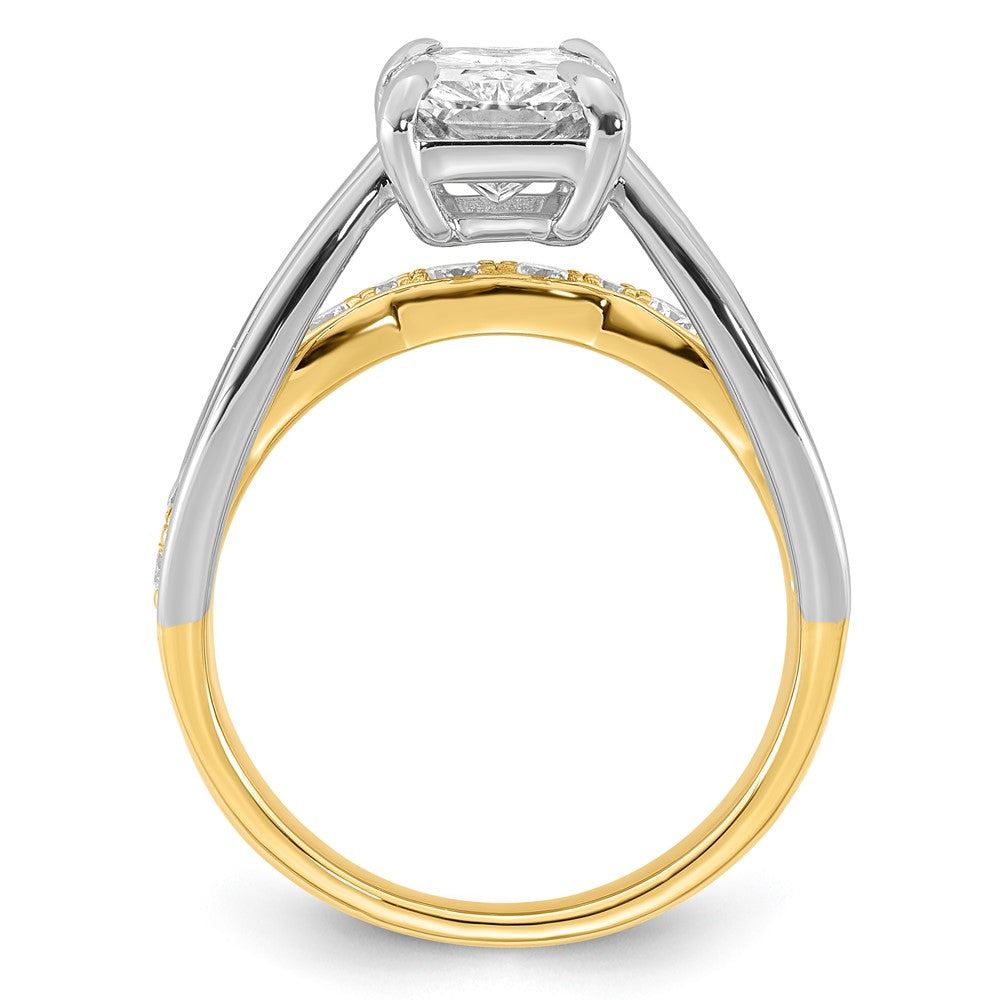 14ktt Certified Emerald Center Lab Grown Diamond VS+ F+ Ring