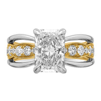 14ktt Certified Emerald Center Lab Grown Diamond VS+ F+ Ring