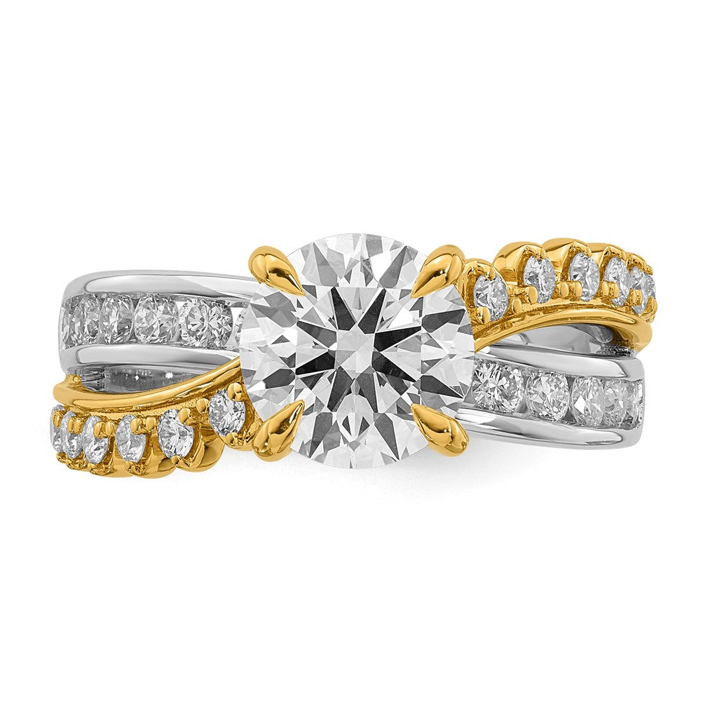 14ktt Certified Round Center Lab Grown Diamond VS+ F+ Ring