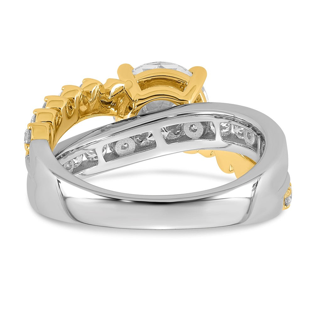 14ktt Certified Round Center Lab Grown Diamond VS+ F+ Ring