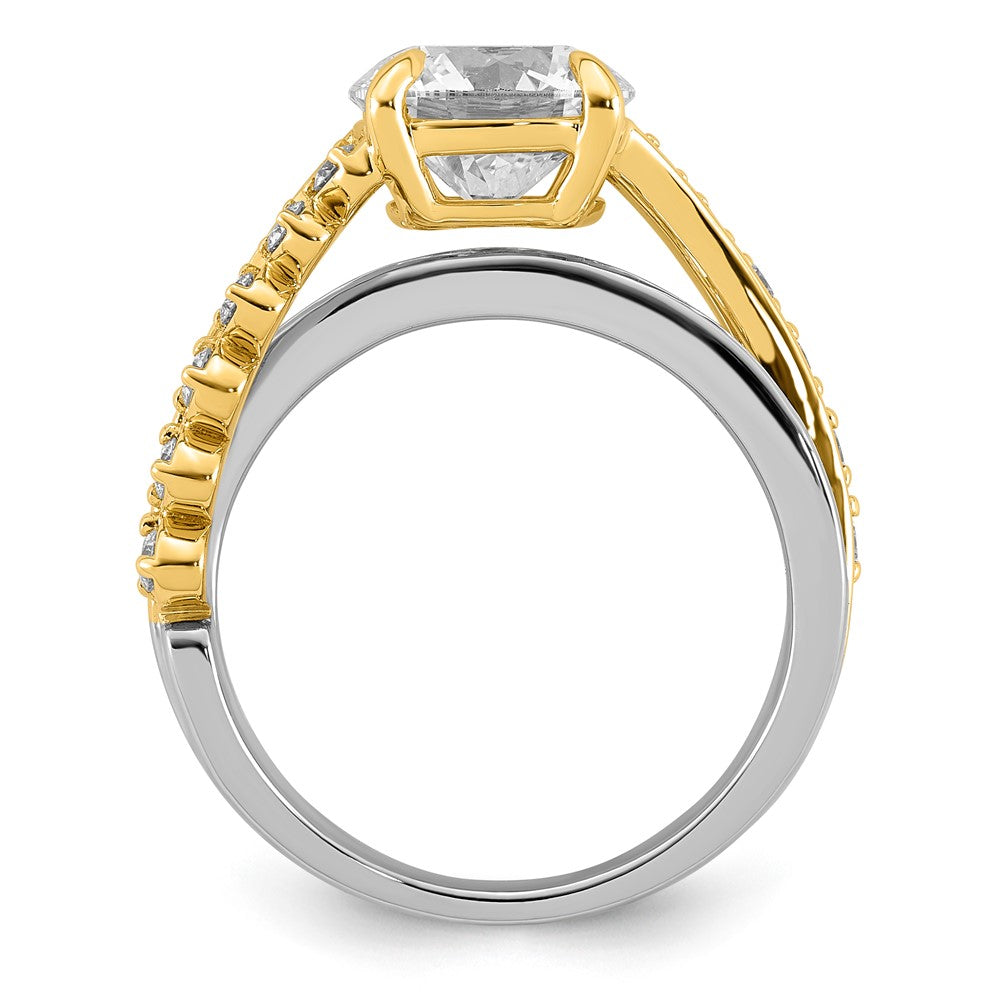 14ktt Certified Round Center Lab Grown Diamond VS+ F+ Ring