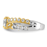 14ktt Certified Round Center Lab Grown Diamond VS+ F+ Ring