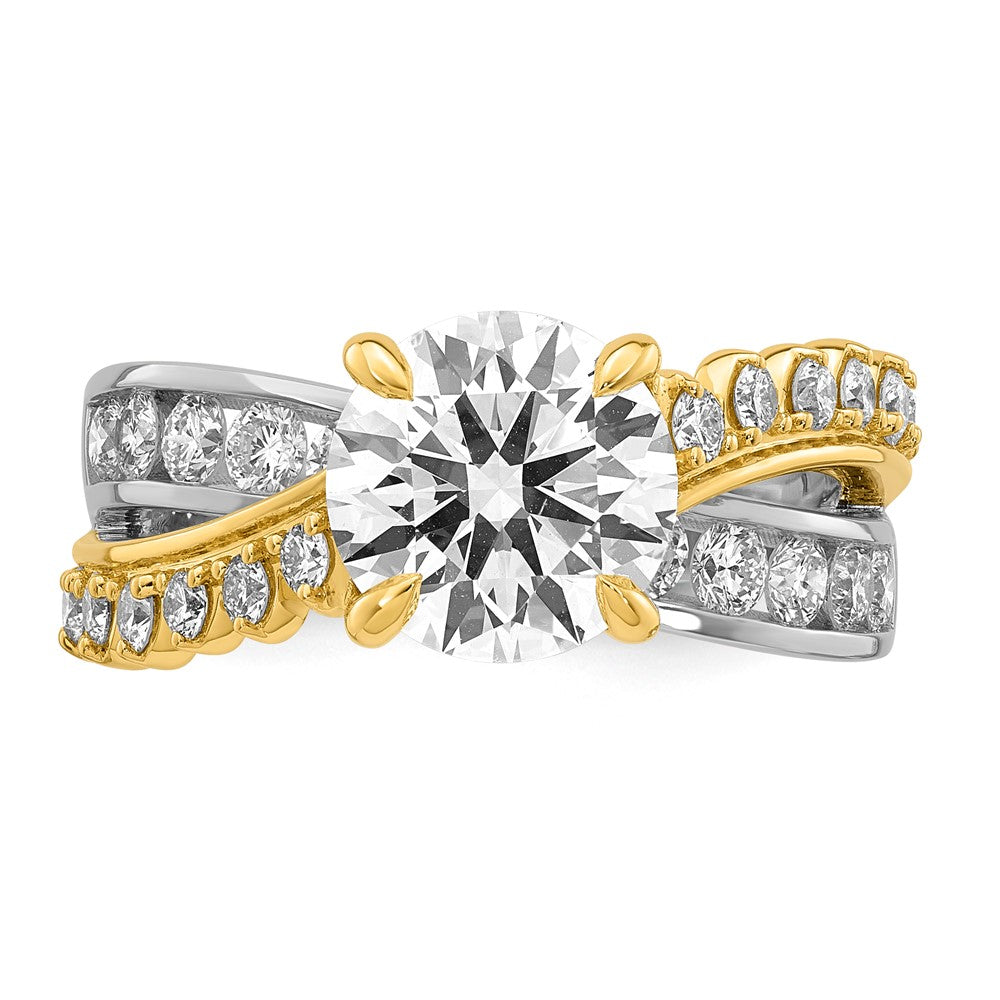 14ktt Certified Round Center Lab Grown Diamond VS+ F+ Ring
