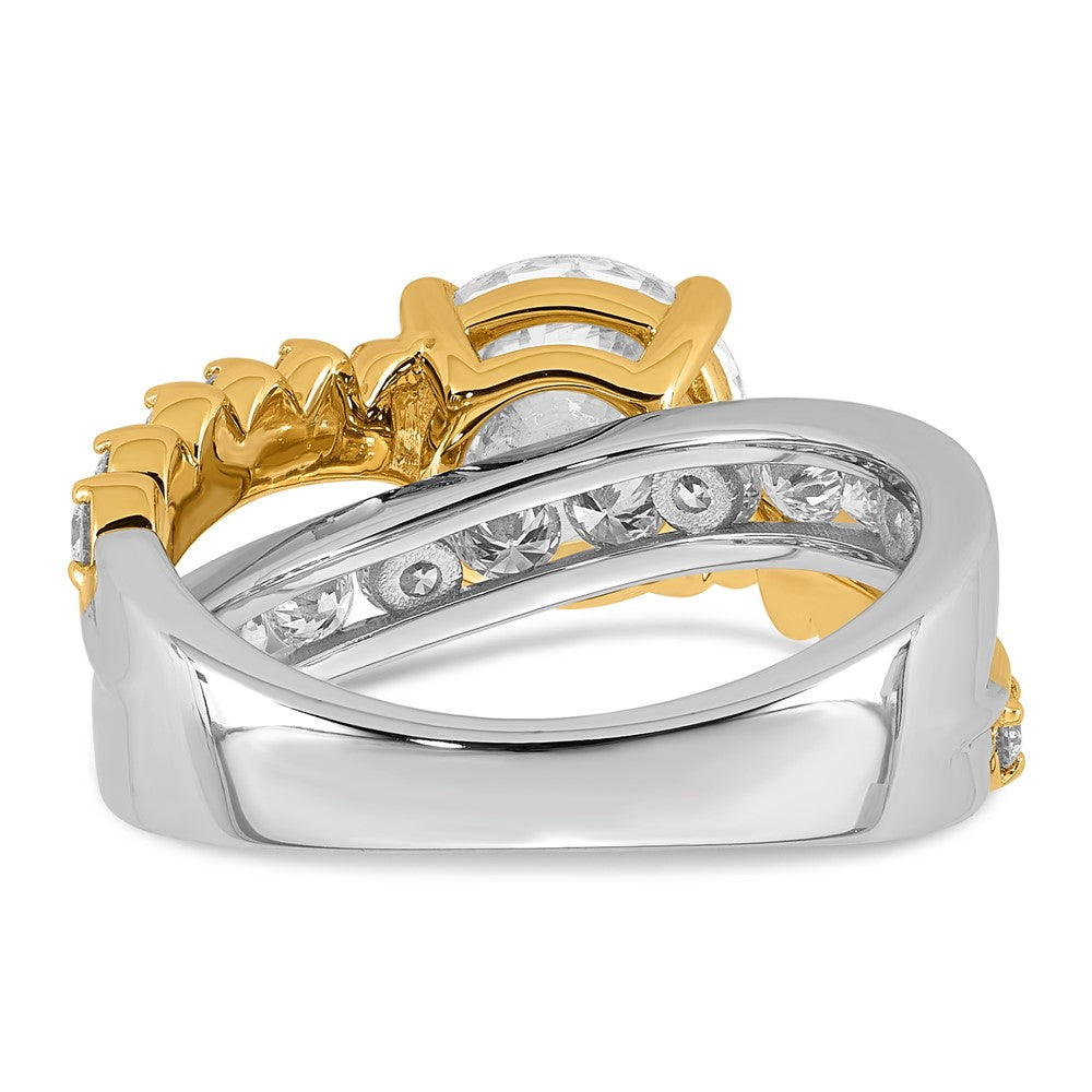 14ktt Certified Round Center Lab Grown Diamond VS+ F+ Ring