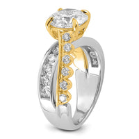 14ktt Certified Round Center Lab Grown Diamond VS+ F+ Ring