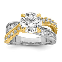 14ktt Certified Round Center Lab Grown Diamond VS+ F+ Ring
