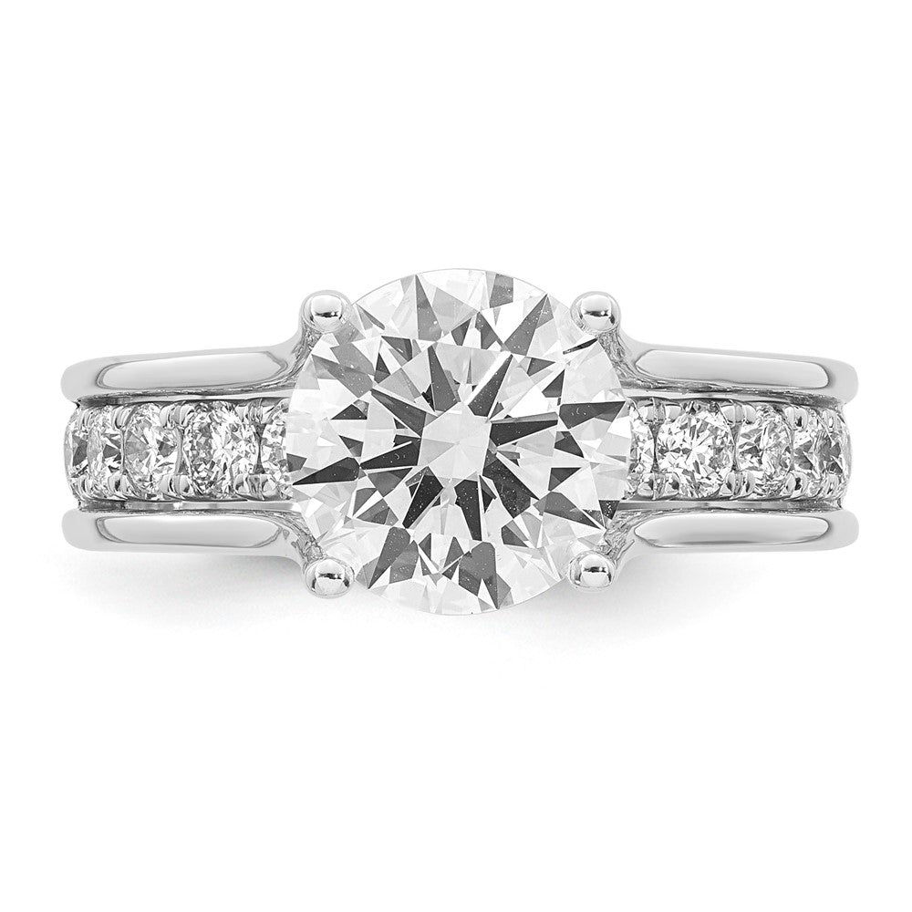 14kw Certified Round Center Lab Grown Diamond VS+ F+ Ring