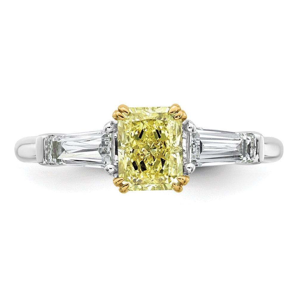 Emma Grace 14ktt 1 1/2ct Lab Grown Dia Cert Vivid Yellow & VS+ F+ Comp Ring